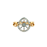 18k Yellow Gold and Diamond Fancy Ring in size 5.5 and total gold weight of 2.62g